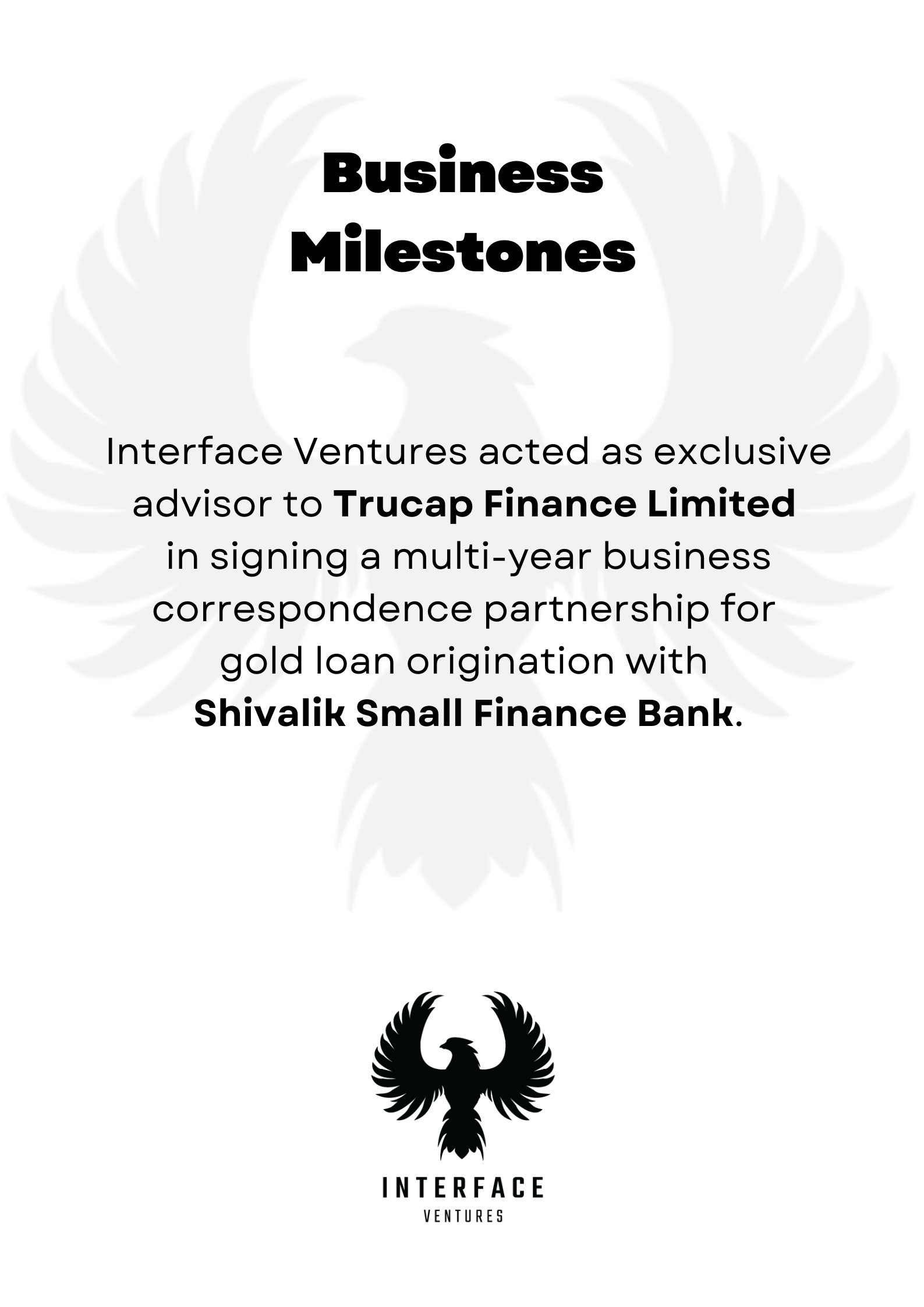 interface ventures milestones